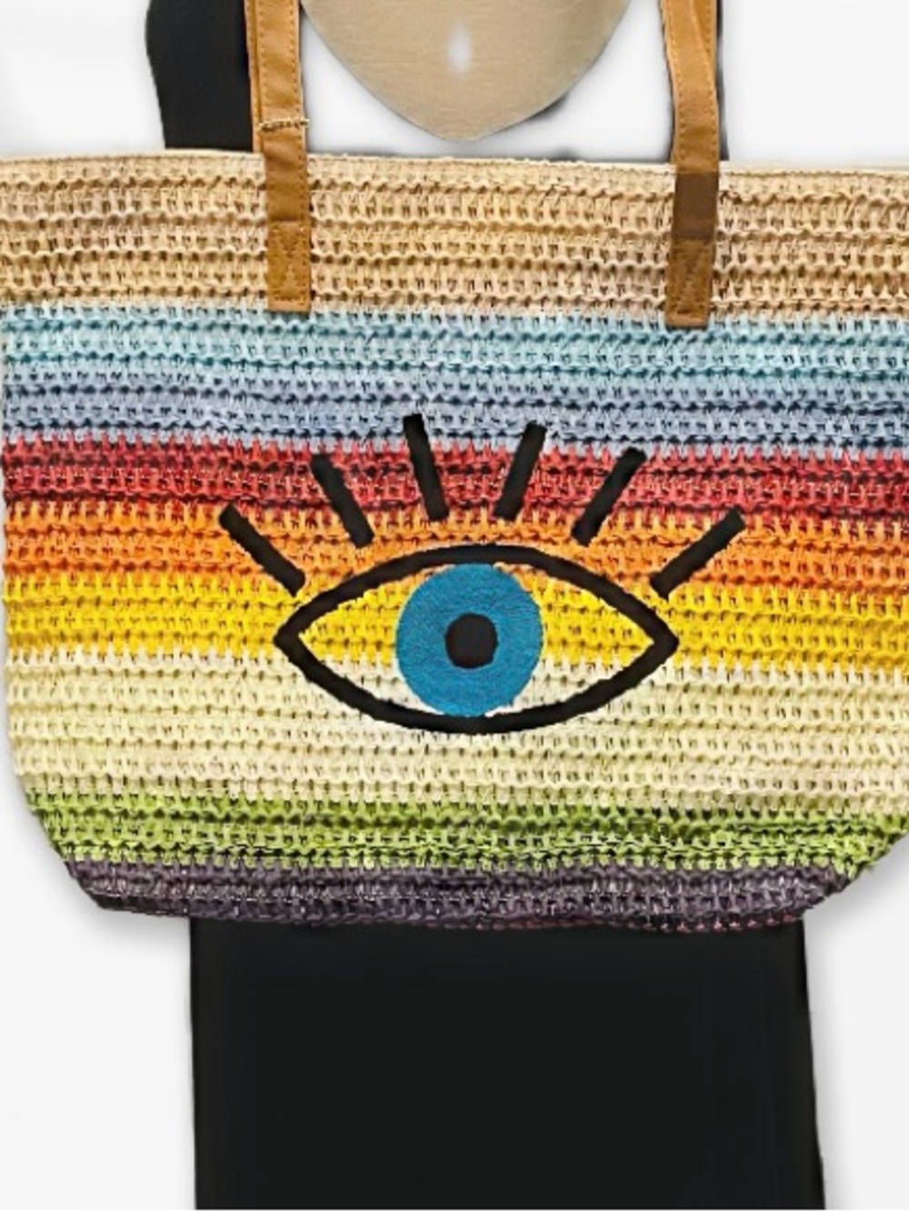 Lucky7 USA Woven Eye Tote with Leather-Style Straps